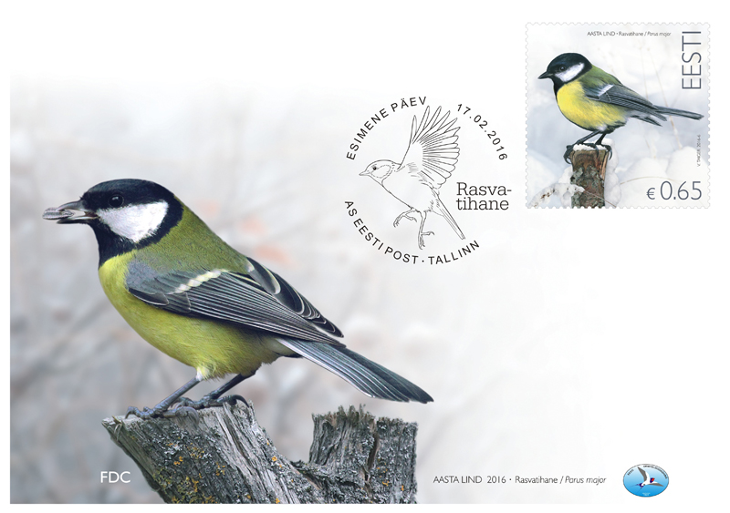 Ilmusid 2016. aasta linnu rasvatihase postmark, postkaart ja ümbrik