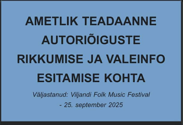 Petturid nimetavad end e-kirjades Viljandi pärimusmuusika festivali esindajateks