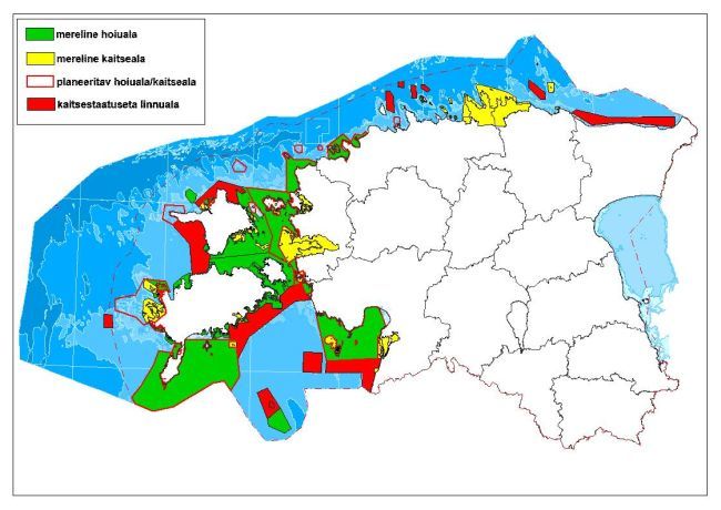 Merelindudele olulised alad Eesti vetes