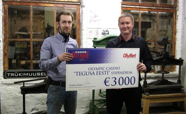 Eesti trükimuuseumi eestvedaja Lemmit Kaplinski ja Tartu Olympic Casino juht Timmo Kuusk